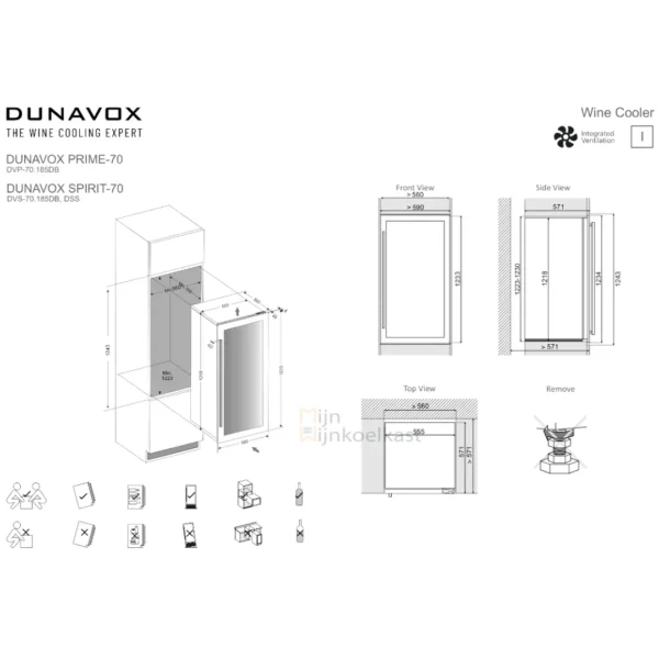 Dunavox Spirit-70 Wijnkoelkast | 2 Zones - Afbeelding 9