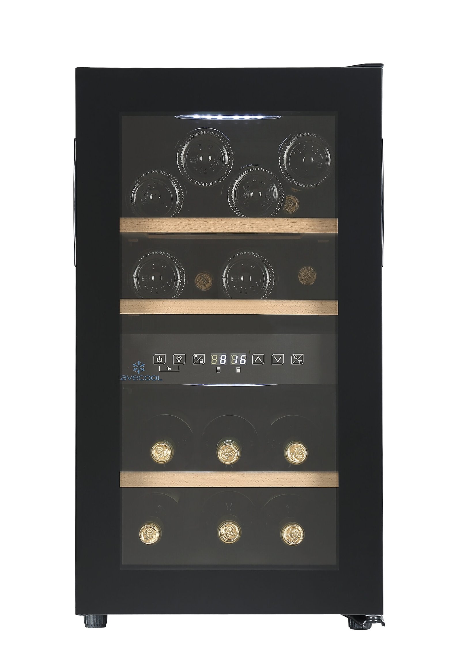 Joy Azurite - 16 flessen - 2 zones - Zwart wijnkoelkast